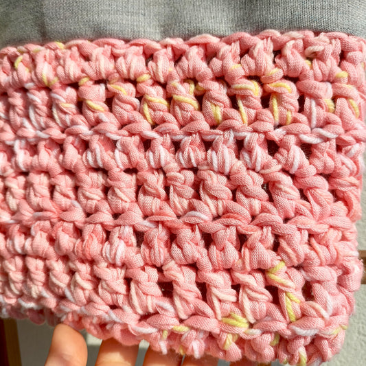 Tote Bag Gray & Peach Crochet