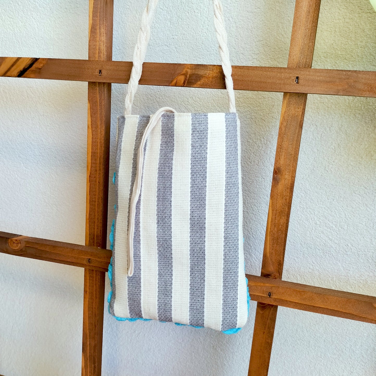 Mini Bag Blue & Stripes Crochet