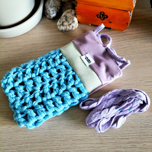 Glasses Cover Blues & Violet & Green Crochet