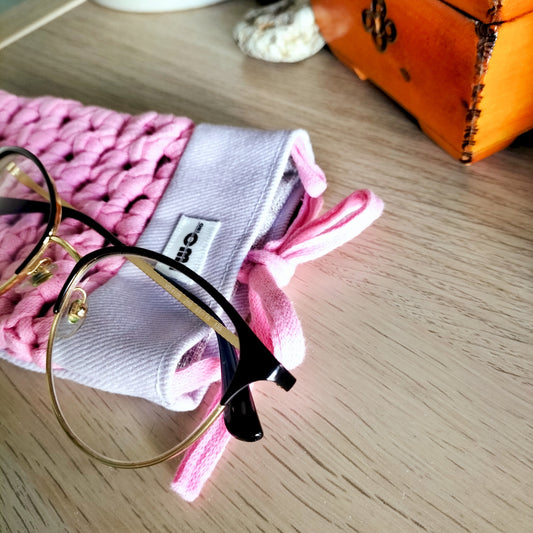 Glasses Cover Pink & Violet Crochet
