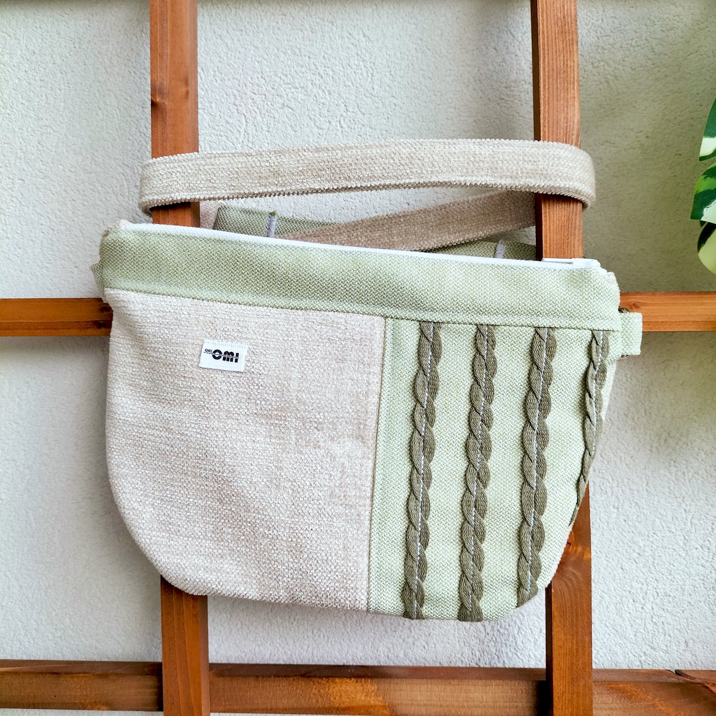 Bum Bag Green & Beige Deco