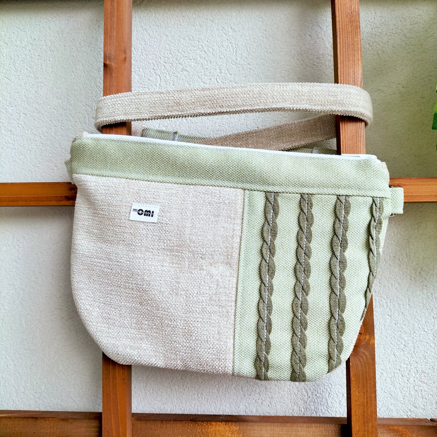 Bum Bag Green & Beige Deco