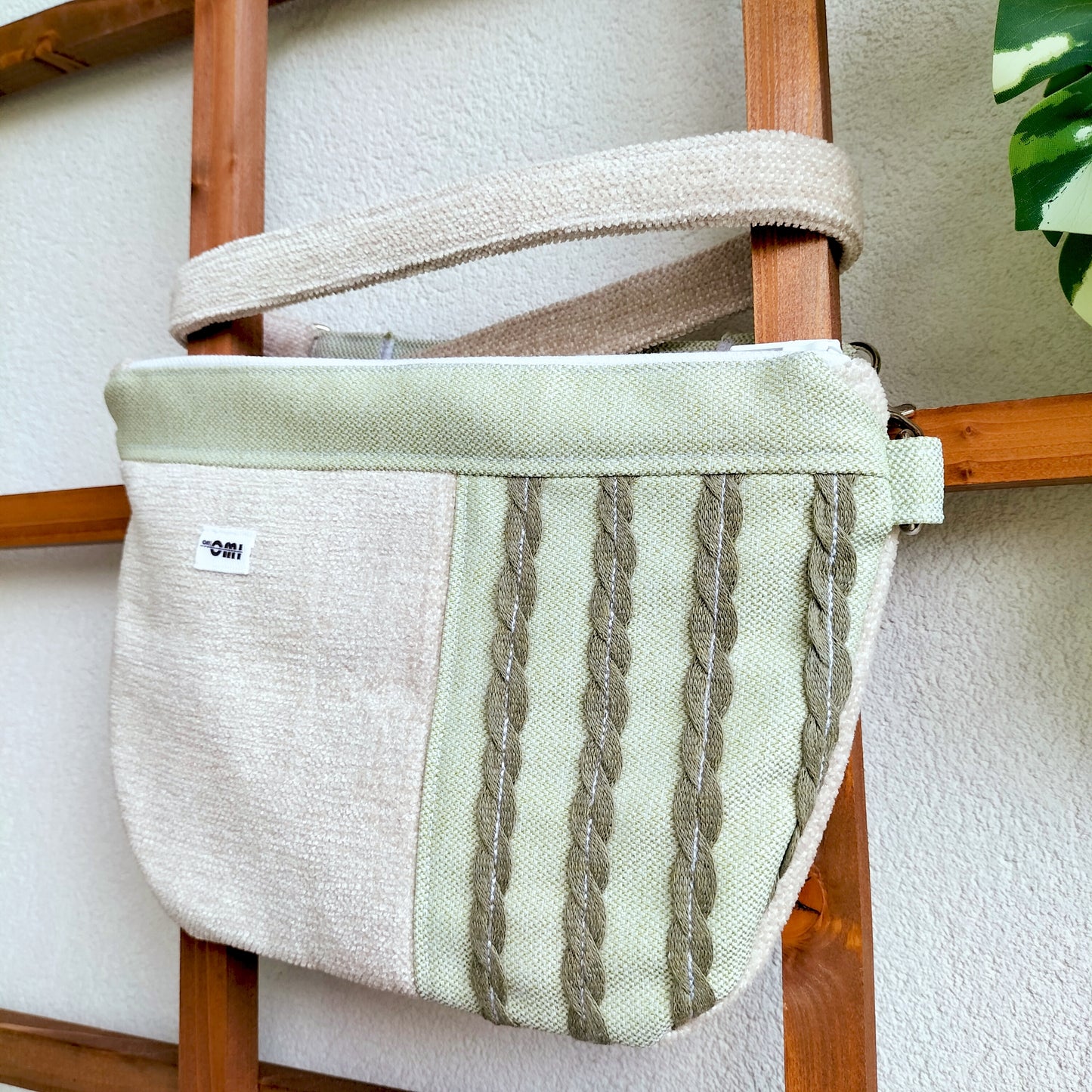 Bum Bag Green & Beige Deco