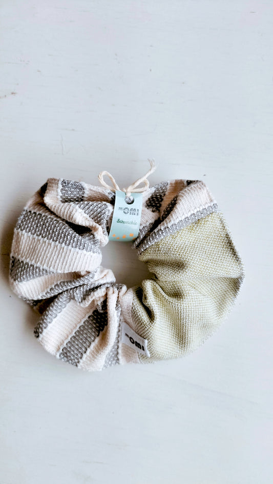 Iso hiusdonitsi, beige, harmaa ja vaaleanvihreä, kierrätetty