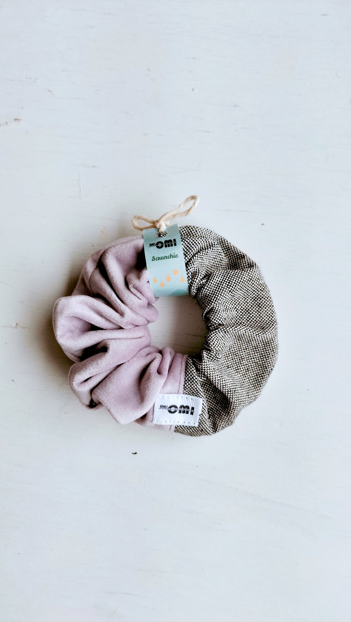 Scrunchie violetti ja harmaa