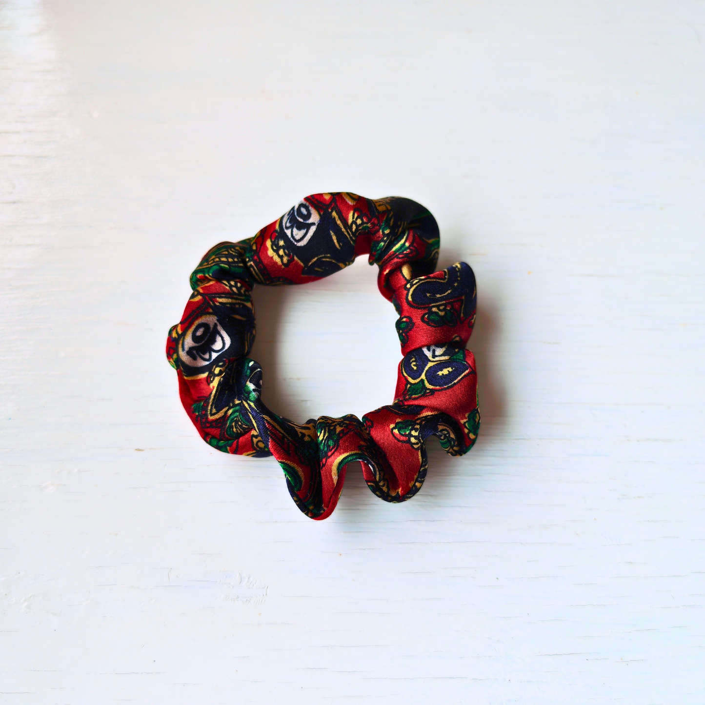 Plot Twist - Mini 100% Silk Scrunchie Upcycled