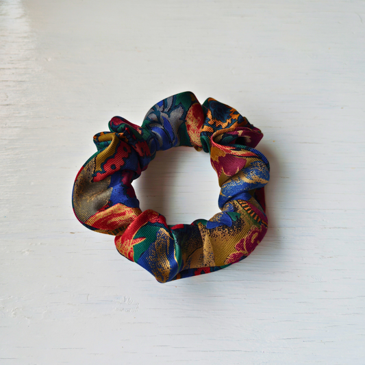 Antique Market - Mini 100% Silk Scrunchie Upcycled