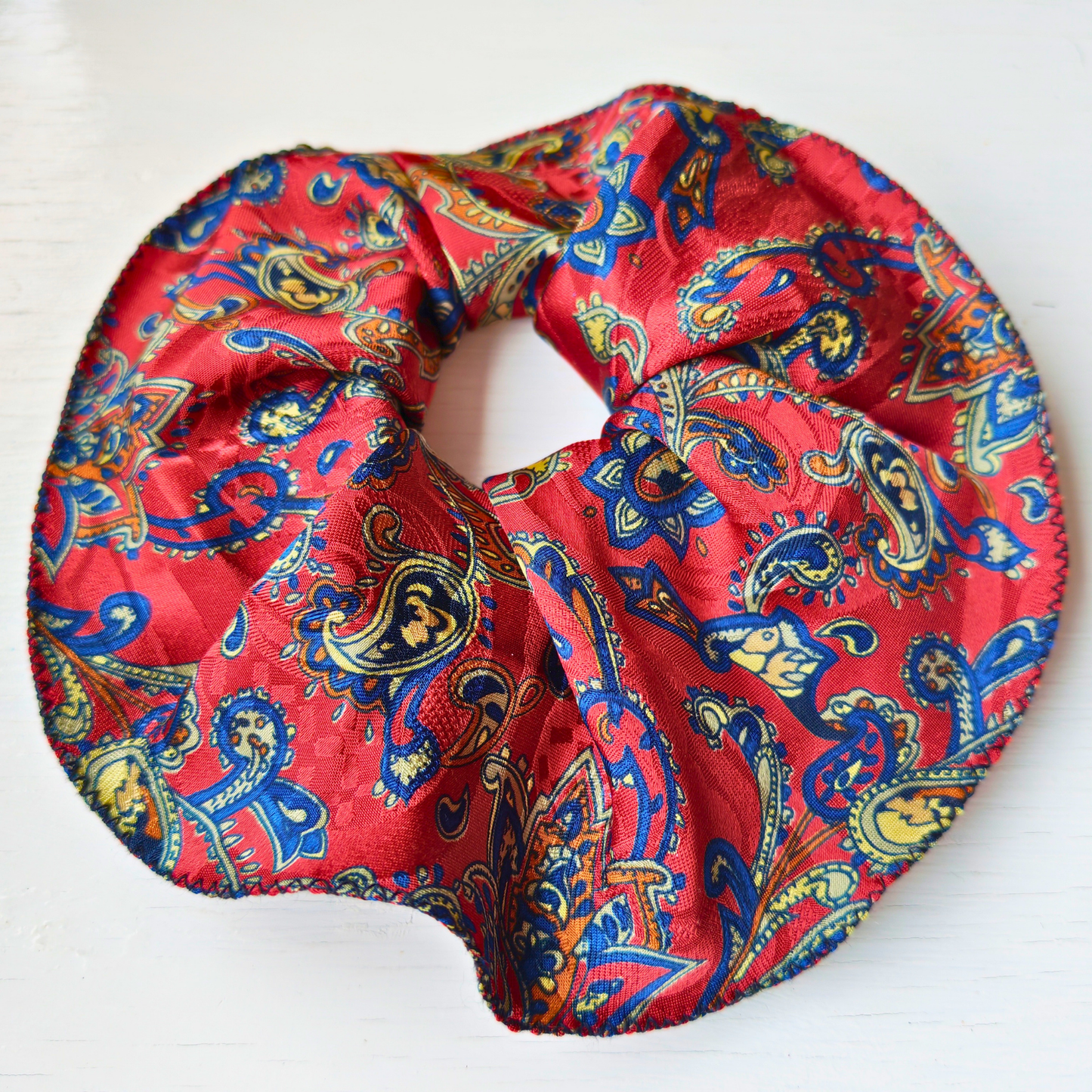 Velvet Hours - Medium 100% Silk Scrunchie Upcycled