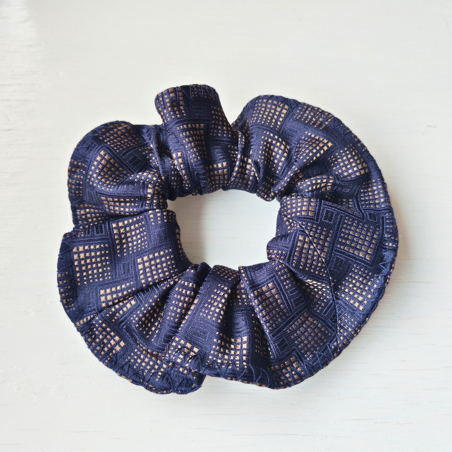 The Archivist - Medium 100% Silk Scrunchie Upcycled