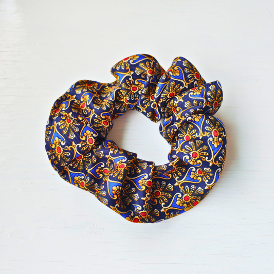 Dark Academia - Small 100% Silk Scrunchie Upcycled