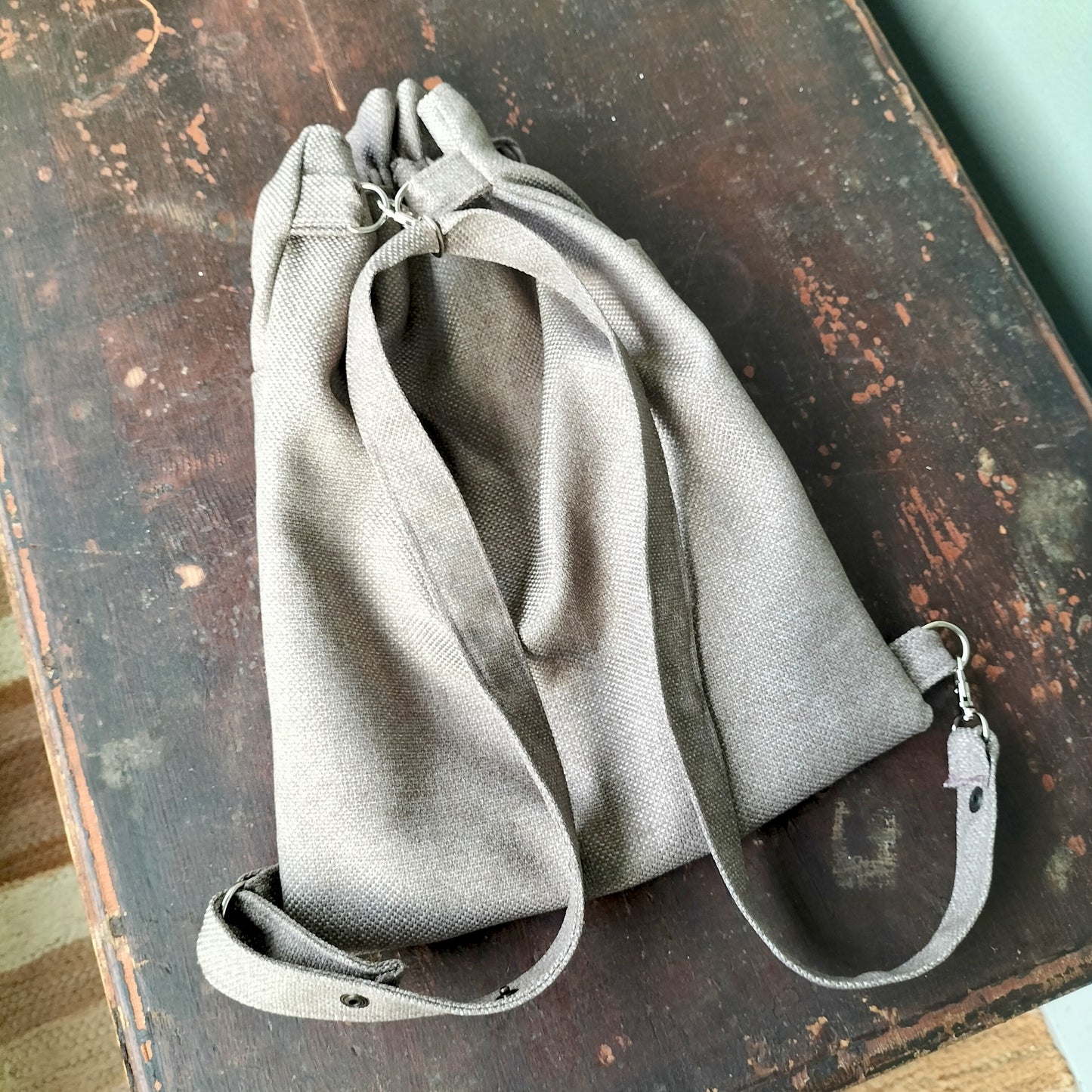 UPCYCLED Handmade Drawstring Backpack – Minimalist & Eco-Friendly Bag