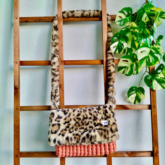 Small Bag Leopard & Orange Crochet
