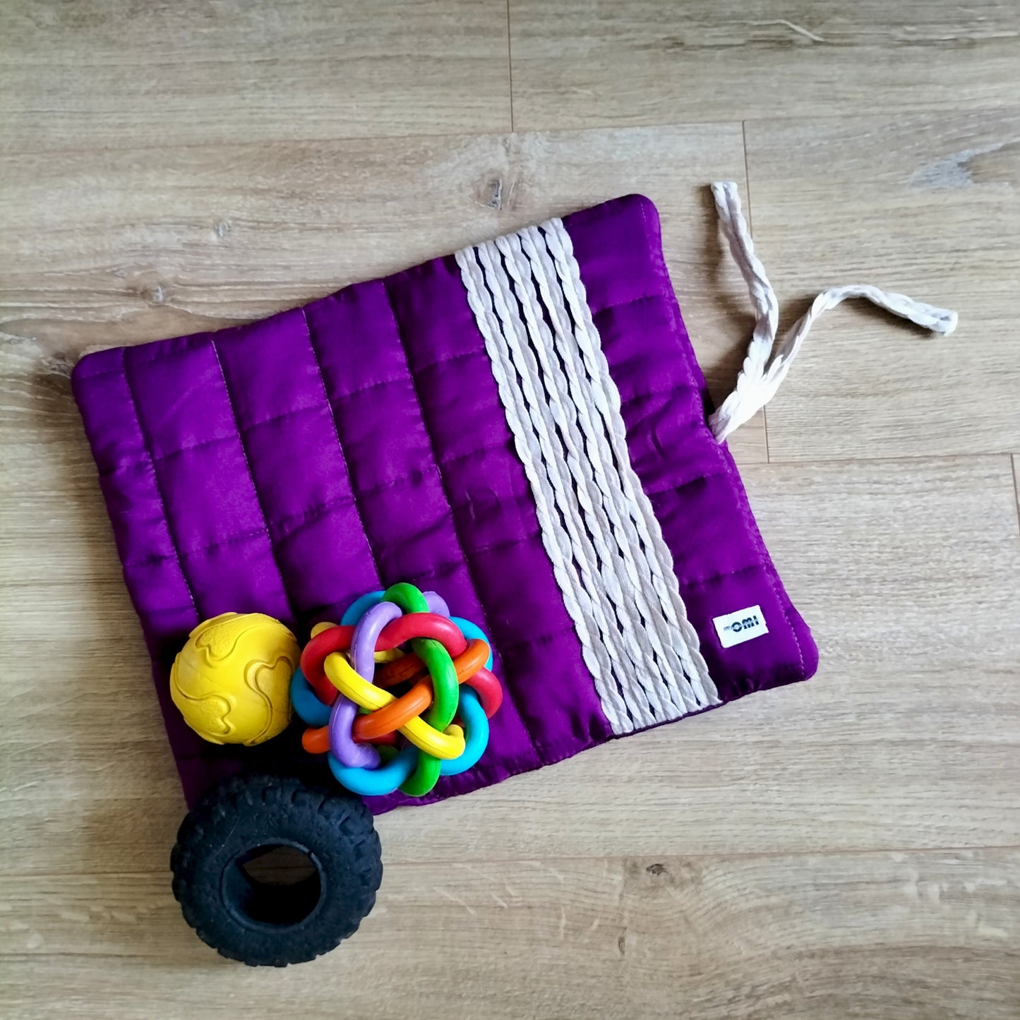 Dog Travel Mat Purple & Beige XS