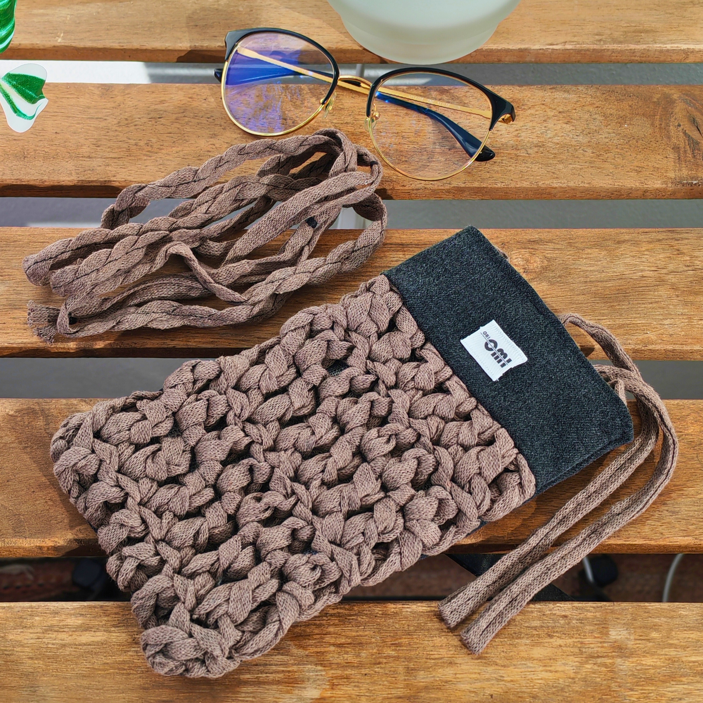 Glasses Cover Brown Crochet