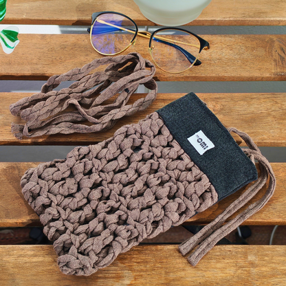 Glasses Cover Brown Crochet