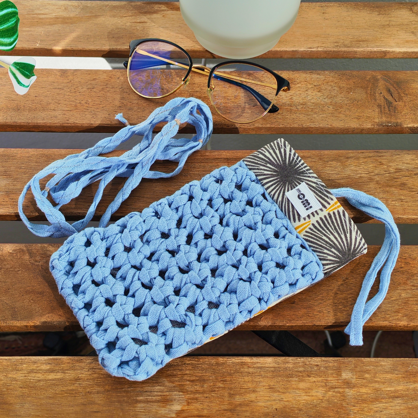 Glasses Cover Sky Blue & Sun Crochet