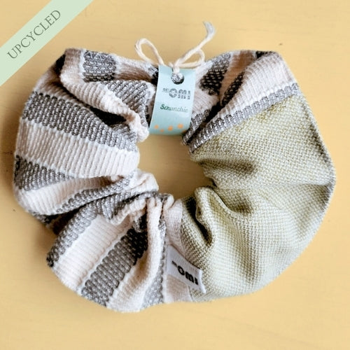 Iso hiusdonitsi, beige, harmaa ja vaaleanvihreä, kierrätetty