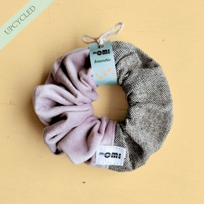 Scrunchie violetti ja harmaa