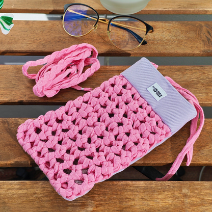 Glasses Cover Pink & Violet Crochet