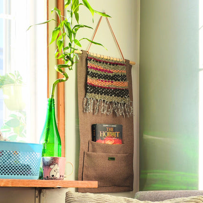 KÄTKÖ Peatbog Handwoven Wall Pocket – Nordic Textile Wall Hanging with Storage
