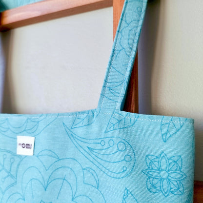 Big Tote Bag Floral & Beige Crochet