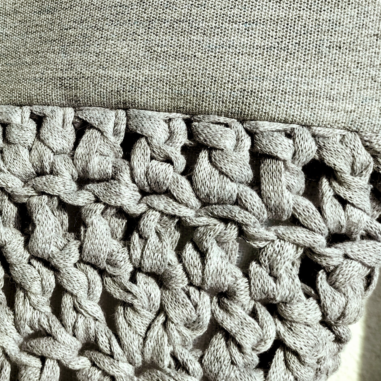 Tote Bag Gray Crochet