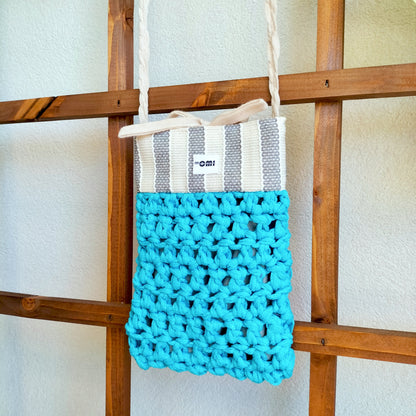 Mini Bag Blue & Stripes Crochet