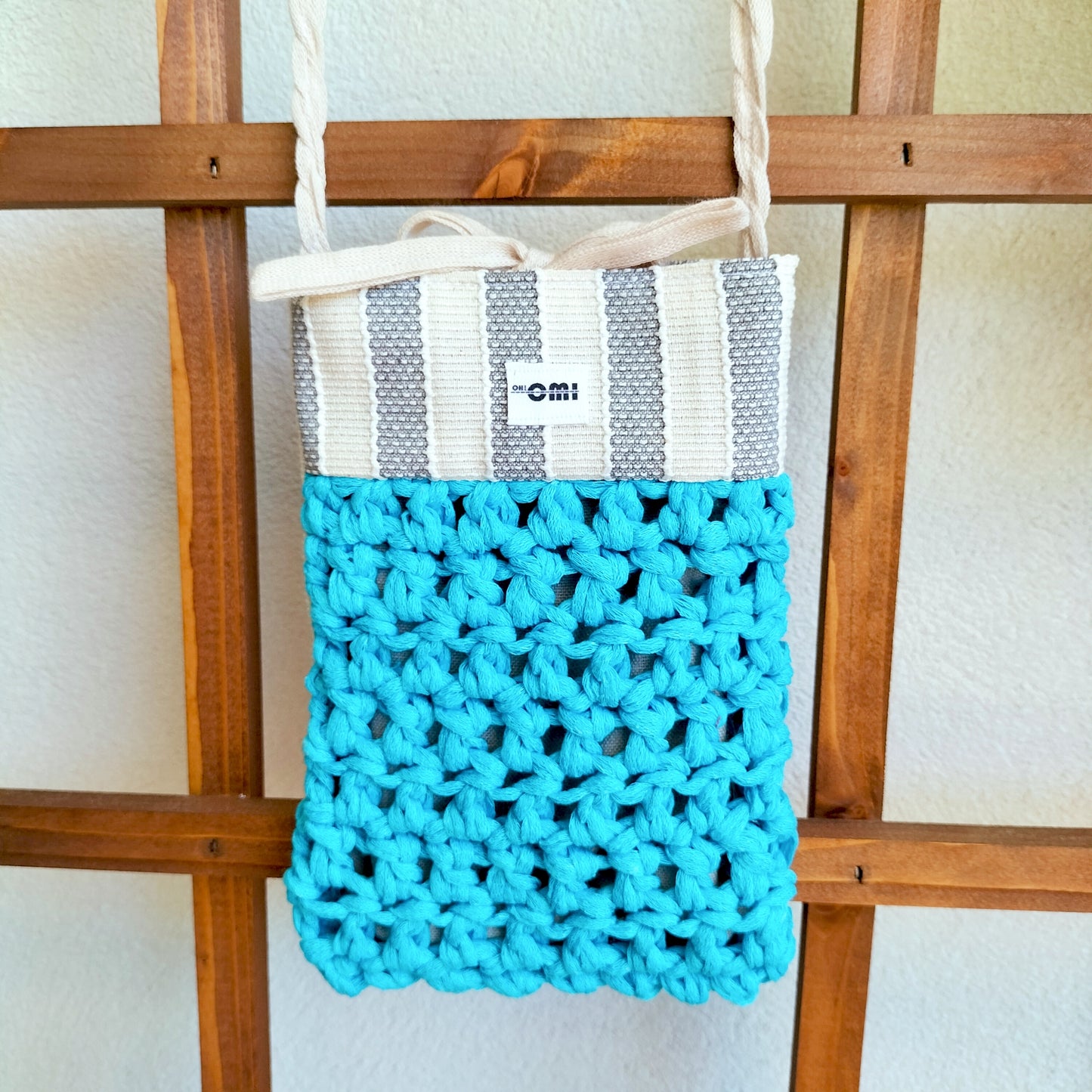 Mini Bag Blue & Stripes Crochet