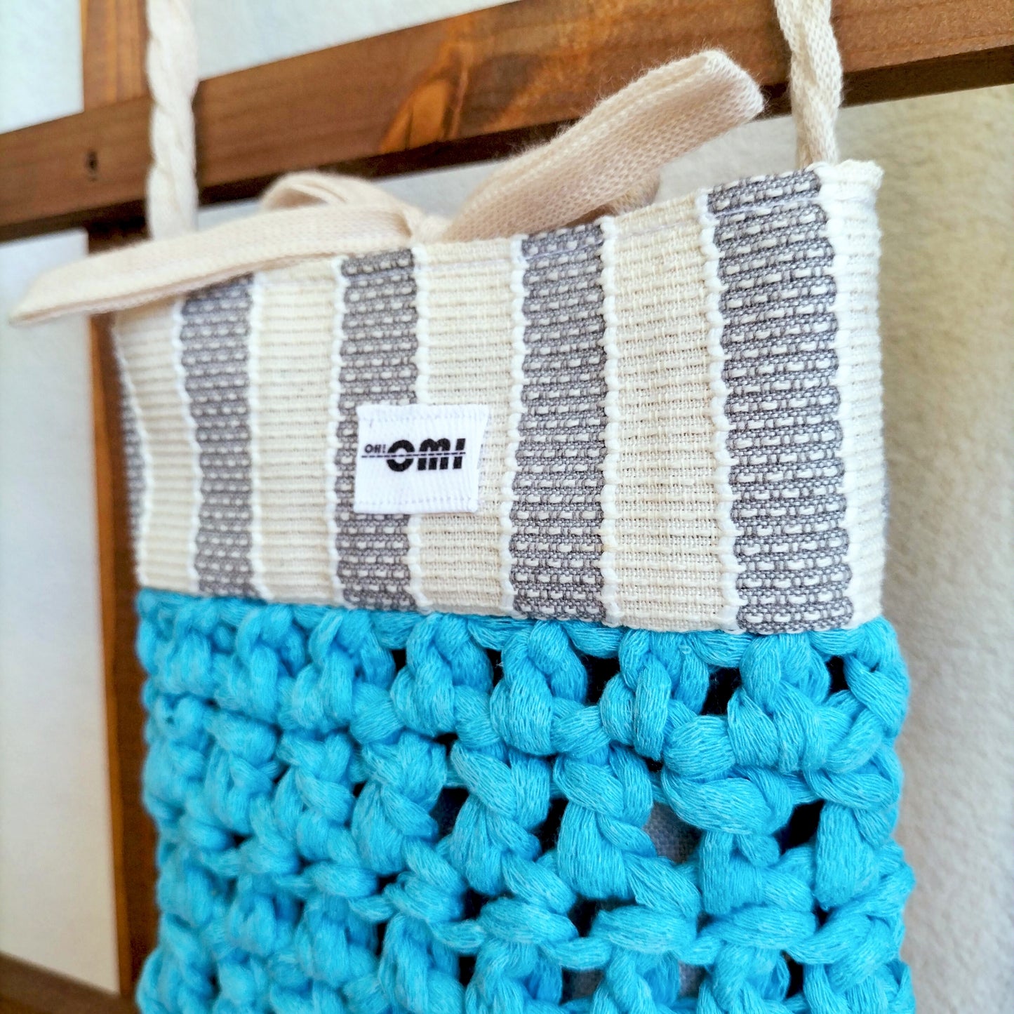 Mini Bag Blue & Stripes Crochet