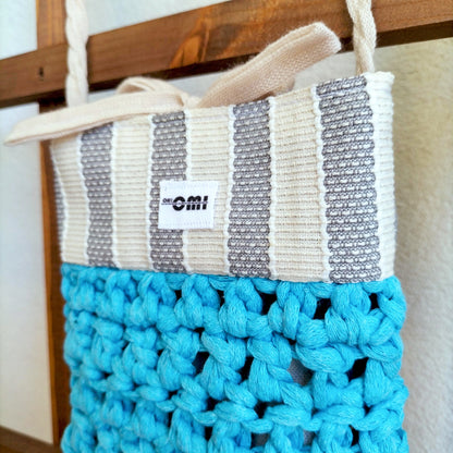 Mini Bag Blue & Stripes Crochet