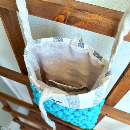Mini Bag Blue & Stripes Crochet