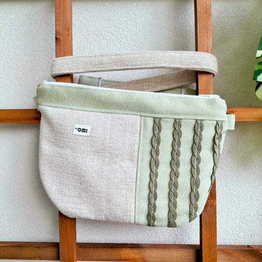 Bum Bag Green & Beige Deco