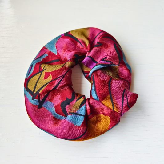 Worn With Love - Medium 100% Silk Scrunchie Upcycled