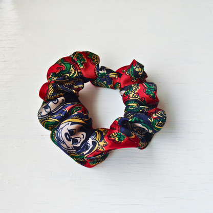 Plot Twist - Small 100% Silk Scrunchie Upcycled