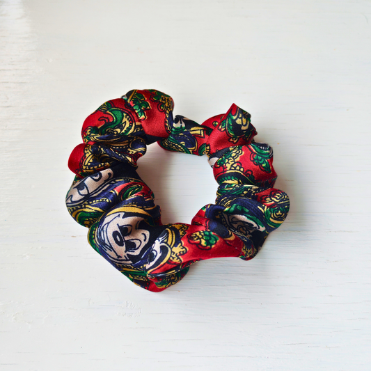 Plot Twist - Small 100% Silk Scrunchie Upcycled