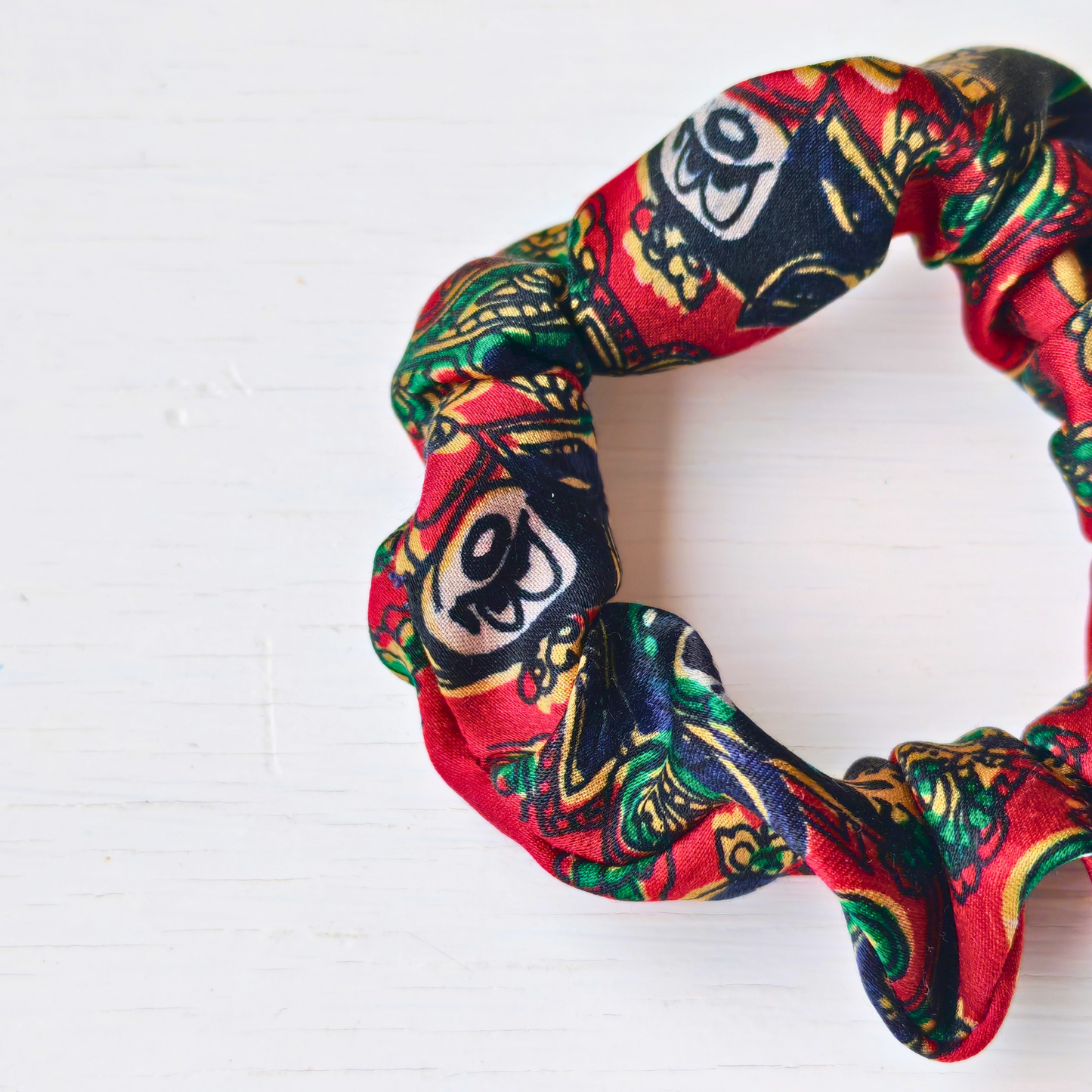 Plot Twist - Mini 100% Silk Scrunchie Upcycled