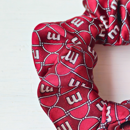 The Gentleman - Medium 100% Silk Scrunchie Upcycled