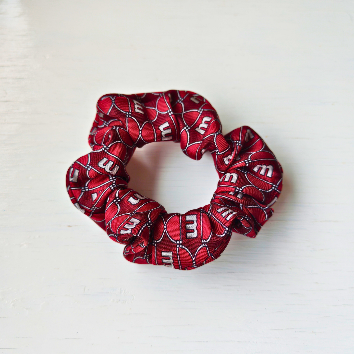 The Gentleman - Mini 100% Silk Scrunchie Upcycled
