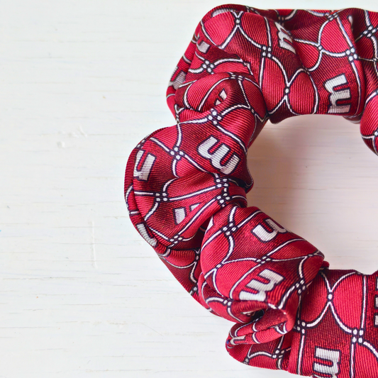 The Gentleman - Mini 100% Silk Scrunchie Upcycled