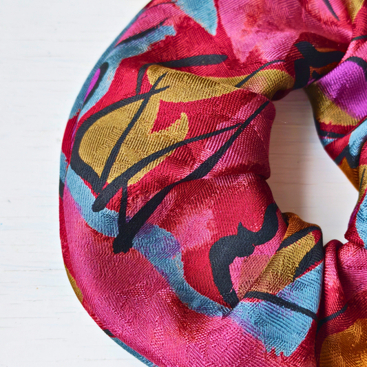 Worn With Love - Medium 100% Silk Scrunchie Upcycled