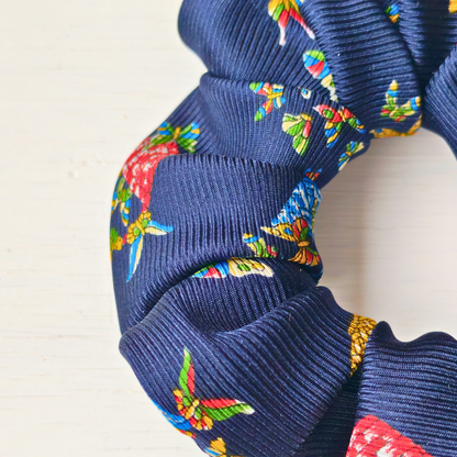The Last Summer - Medium 100% Silk Scrunchie Upcycled