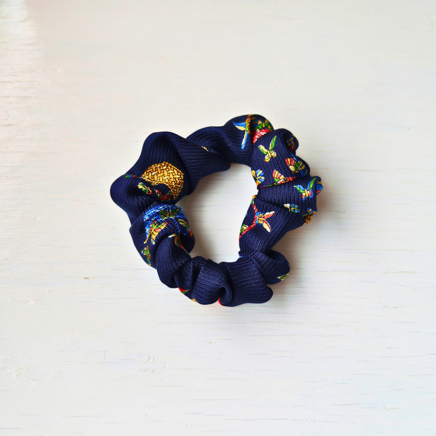Thw Last Summer - Mini 100% Silk Scrunchie Upcycled