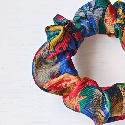 Antique Market - Mini 100% Silk Scrunchie Upcycled