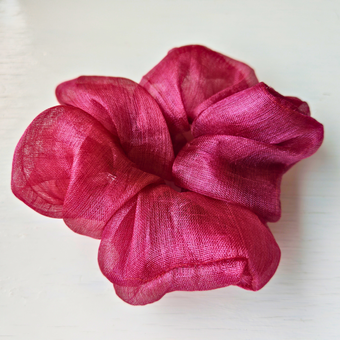 Soft Cloud - Medium 100% Silk Scrunchie Upcycled