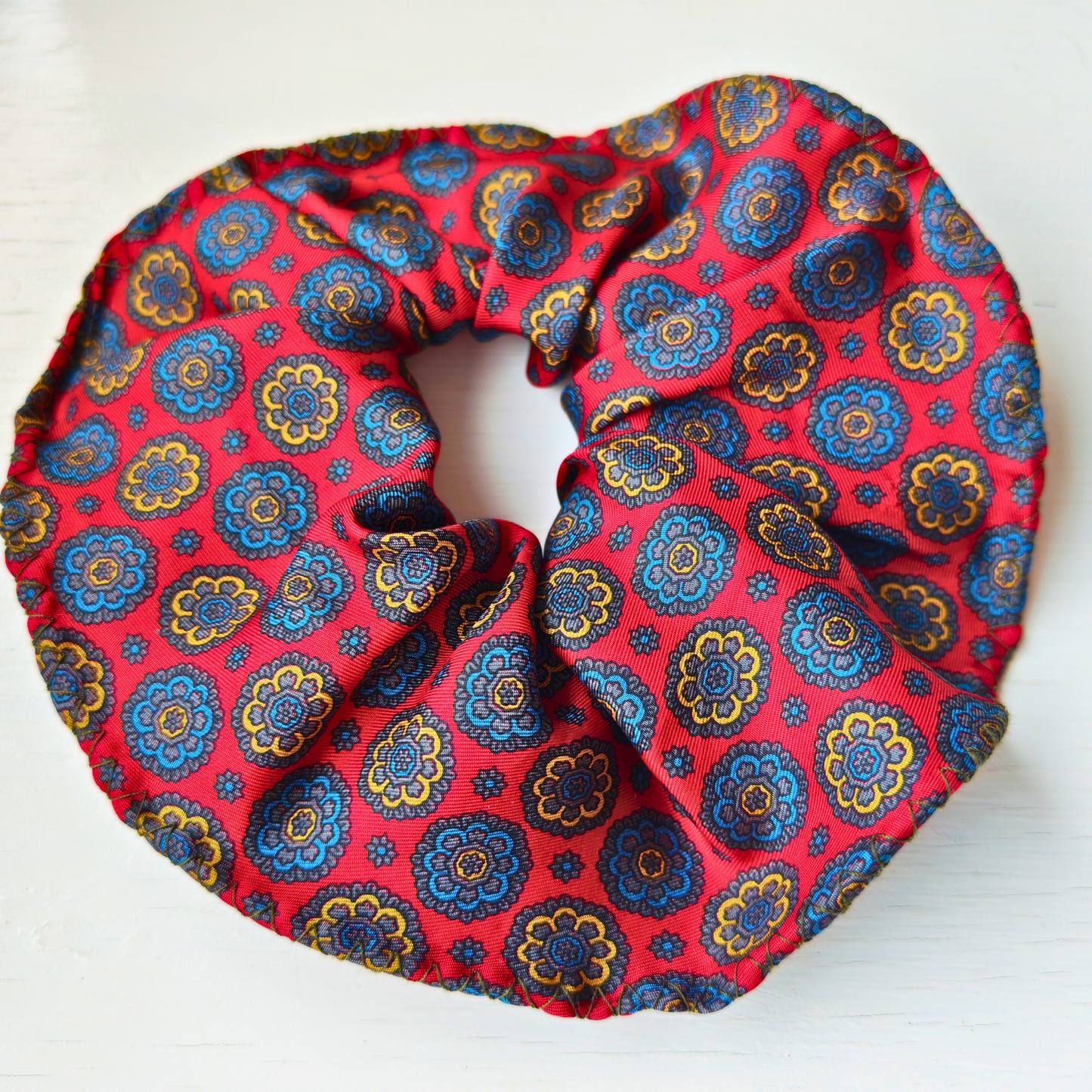 Medium 100% Silk Scrunchie Upcycled