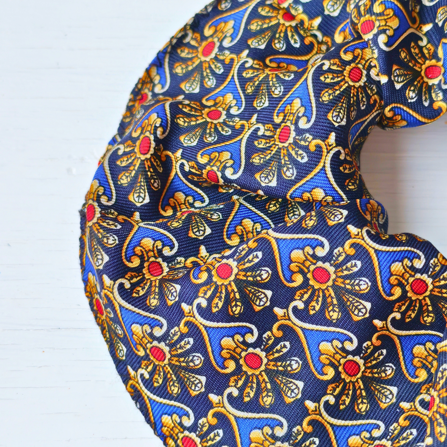 Dark Academia- Medium 100% Silk Scrunchie Upcycled