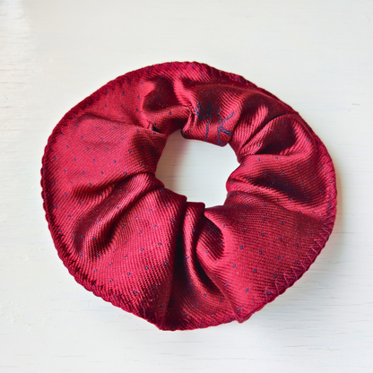 The Lounge - Medium 100% Silk Scrunchie Burgundy Upcycled