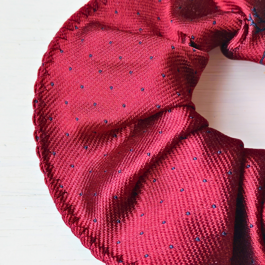 The Lounge - Medium 100% Silk Scrunchie Burgundy Upcycled