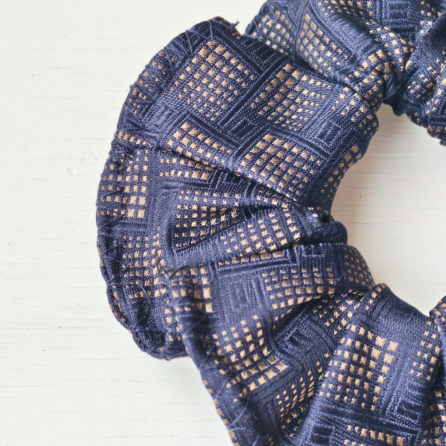 The Archivist - Medium 100% Silk Scrunchie Upcycled