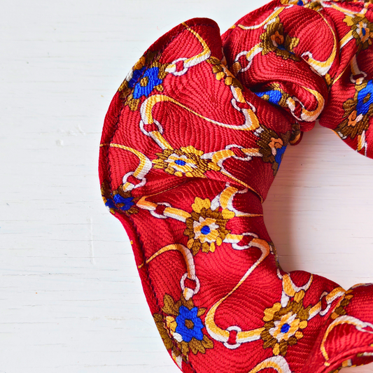 Faded Glory - Small 100% Silk Scrunchie Upcycled